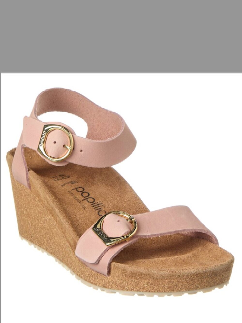 Papillio Birkenstock wedge sandals blushLeather CorkSuede size 38 / 8.5